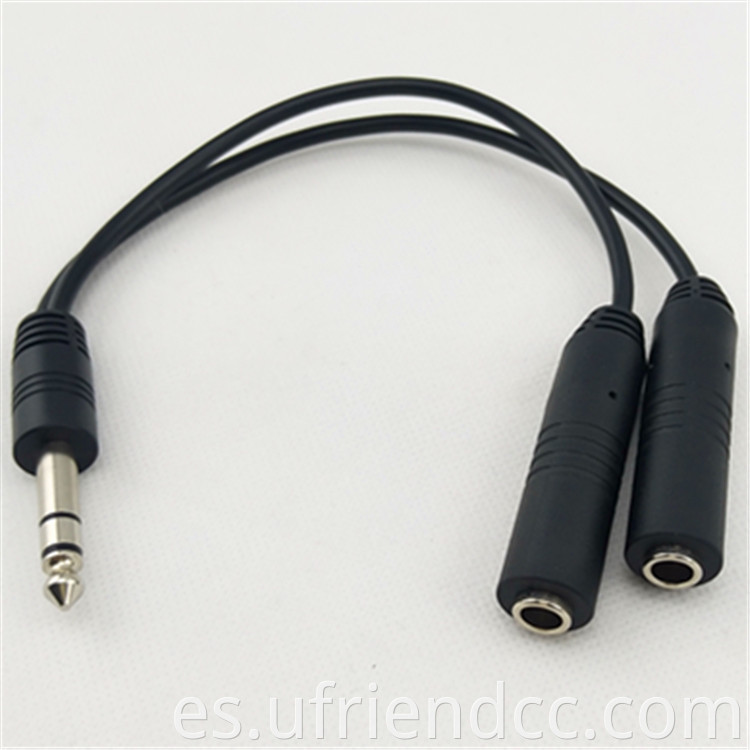 Enchufe macho estéreo de alta calidad a 2 cables TRS estéreo de 6.35 mm de 6.35 mm 1/4 "